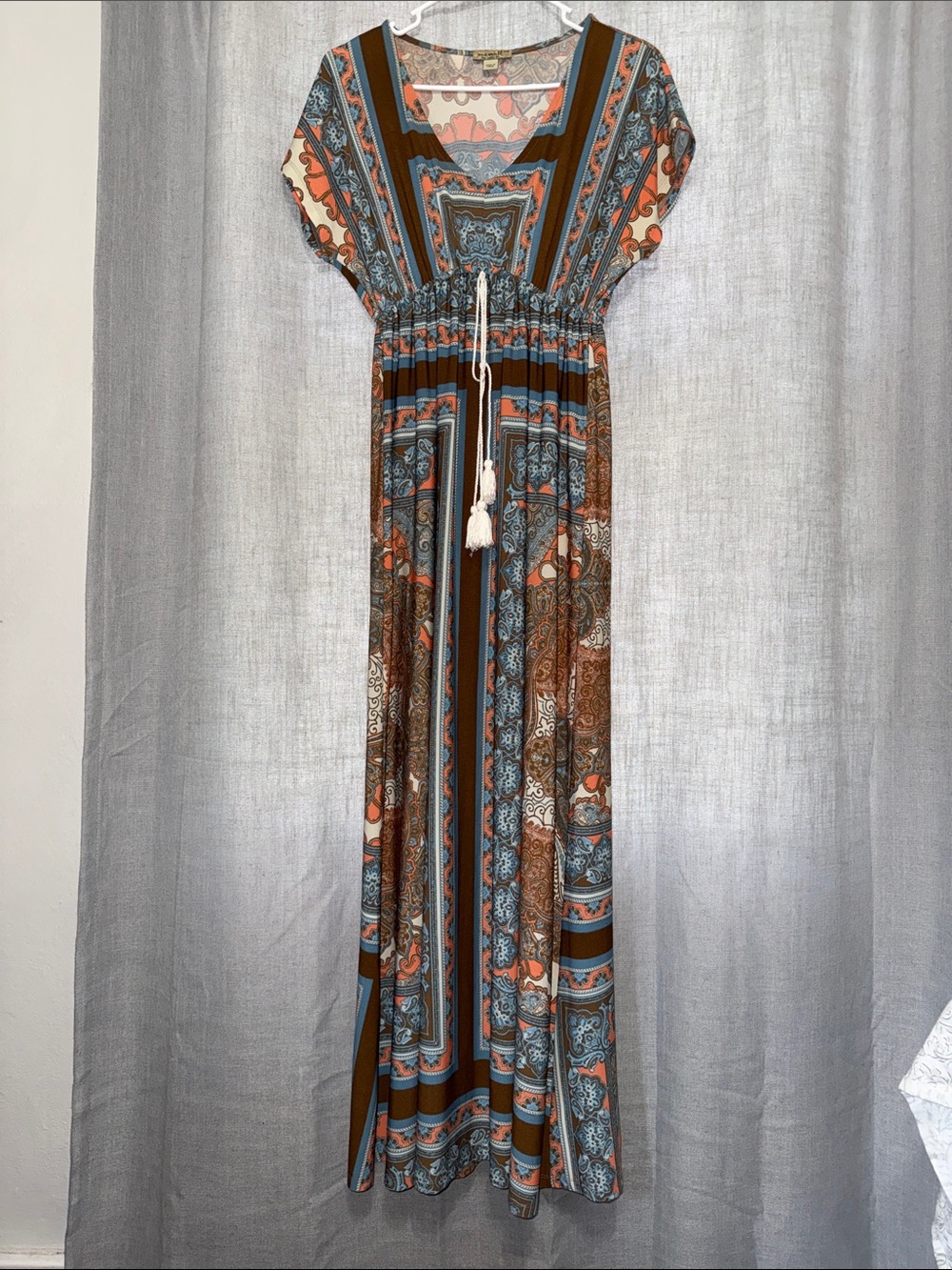 ONE WORLD Boho Paisley Maxi Dress